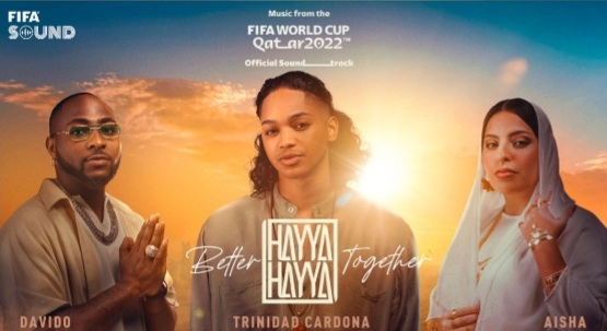 You are currently viewing Davido, Aisha et Cardona chantent “Hayya Hayya”, le son officiel du Mondial 2022
